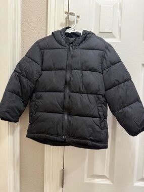 Old Navy Black Hooded Kids Puffer Jacket